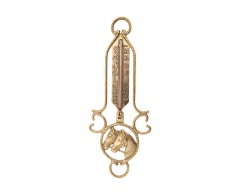 Термометр настенный "Лошади" 32х13см (латунь, золото) Италия