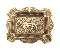 Пепельница "Лев" 16х12см (латунь, золото) Италия