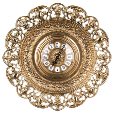 Часы настенные "Тарелка Декор" d31см (латунь, золото) Италия