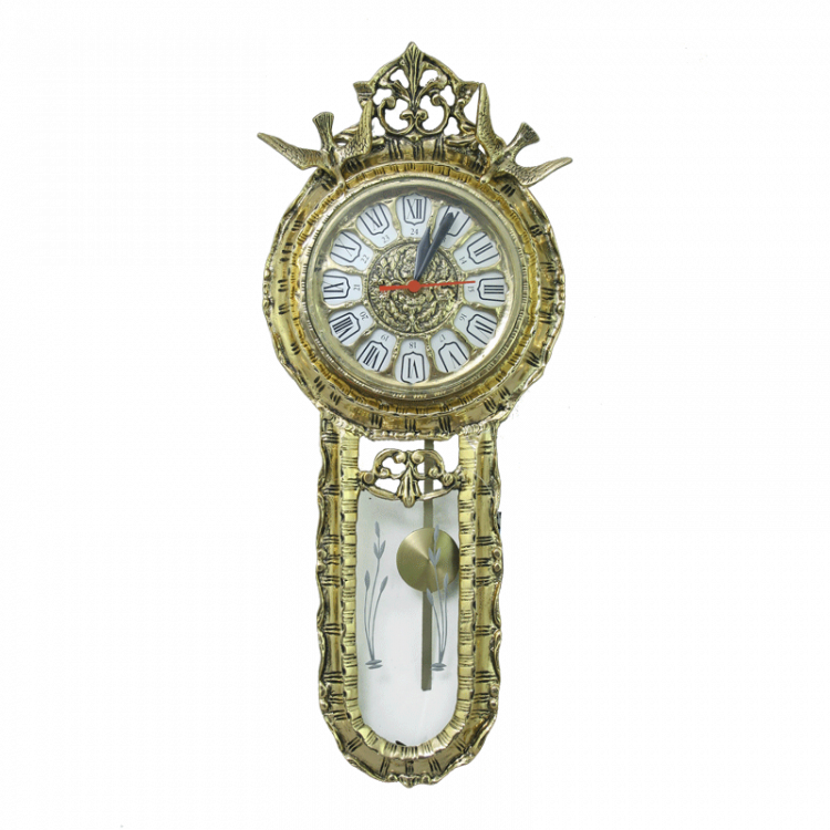Часы настенные с маятником "Флэм" 56x25x5см (латунь, золото) Италия