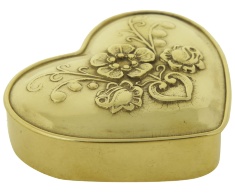 Шкатулка "Золотое сердце" 13х5см (латунь, золото) Италия