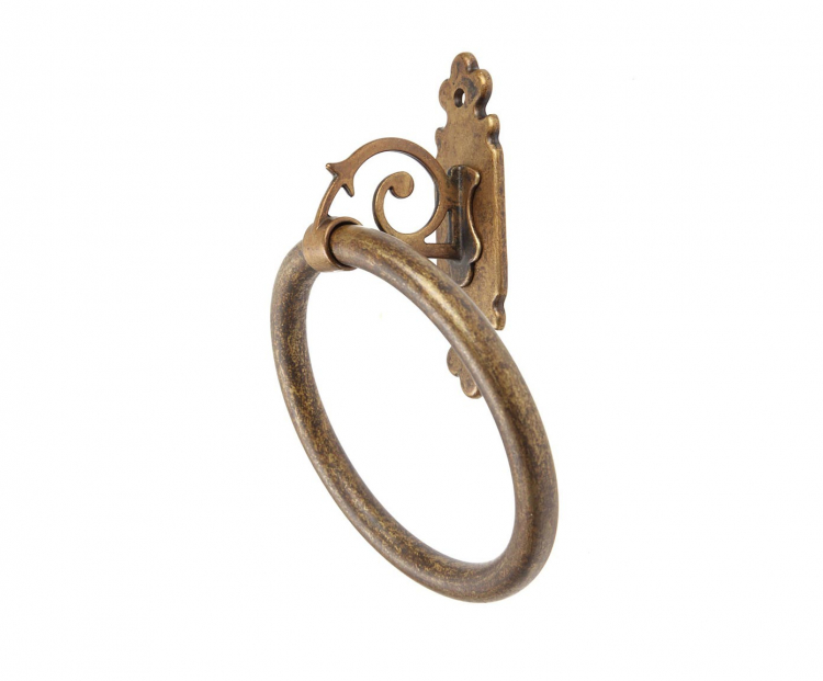 Настенная вешалка-кольцо для полотенец "Витеро литтл" d16см (латунь, антик) Италия
