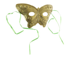 Декоративный аксессуар карнавальная маска &quot;Бабочка&quot; 20х10см (латунь, золото) Италия