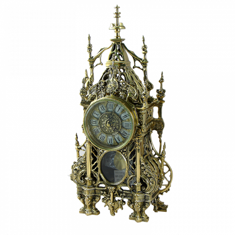 Часы каминные "Готико" с маятником 45x23x11см (бронза, золото) Португалия