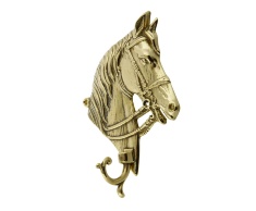 Вешалка настенная для одежды "Лошадь" 20,5х14см левая (латунь, золото) Италия