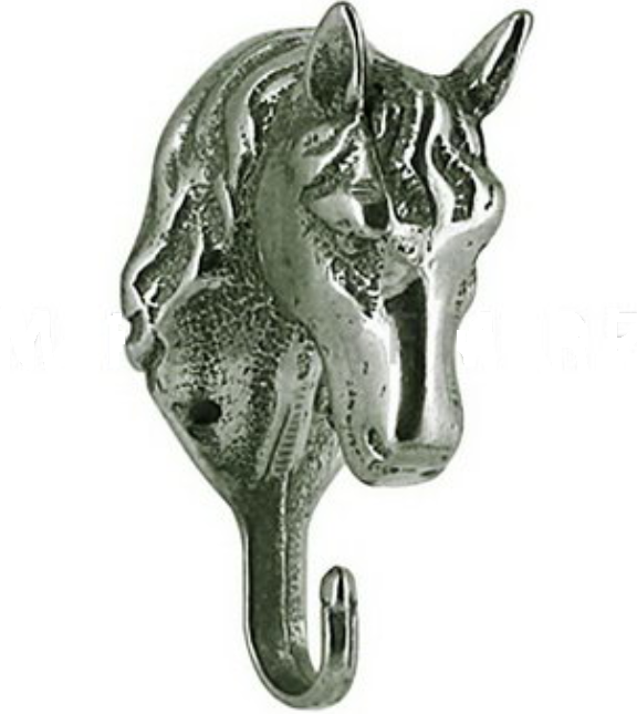 Вешалка-крючок настенная "Голова Лошади" 5х10см (латунь, серебро) Италия Stilars