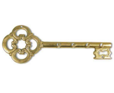 Вешалка-Ключница настенная &quot;Золотой ключик&quot; 24х9см (латунь, золото) Италия