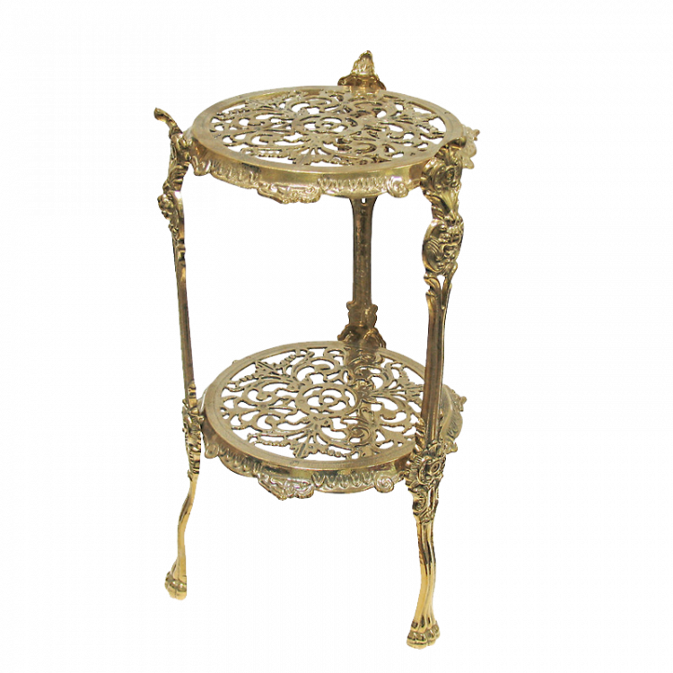 Столик-подставка интерьерная "Барокко" h46x24d см (латунь, золото) Италия