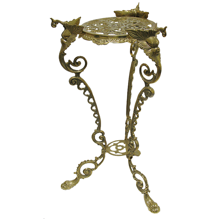 Столик декоративный "Драконы" 24х24х56см (латунь, золото) Италия