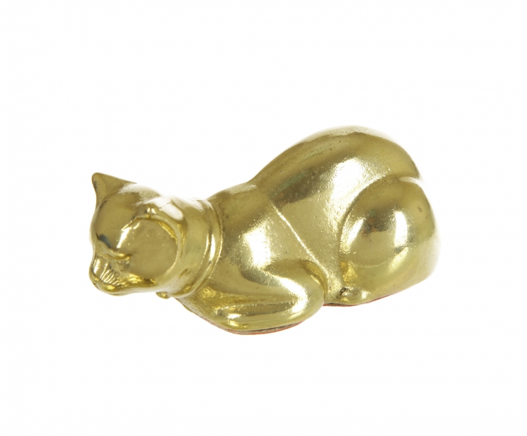 Статуэтка "Кошка" (пресс-папье) 5х11см (латунь, золото) Италия