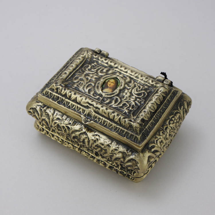 Шкатулка для украшений "Да Винчи" 14х12х8см (бронза, золото) Португалия