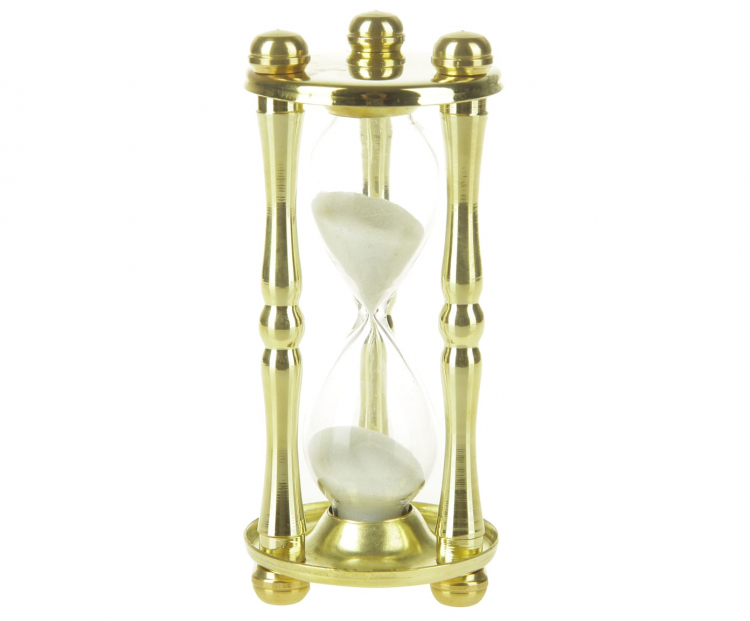 Песочные часы "Валери" 5мин 11,5х5см (латунь, золото) Италия