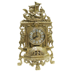 Часы каминные фасадные &quot;Амуры&quot; 40х24х13см (латунь, золото) Италия
