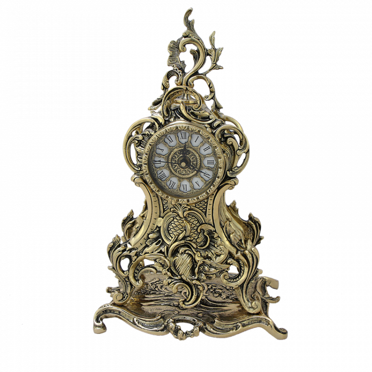 Часы каминные бронзовые "Виват" 40х24х16см (бронза, золото) Португалия 