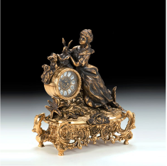 Часы каминные (бронза, золото/антик комбинированная) Испания 