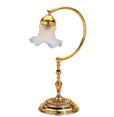 Лампа настольная со стеклянным плафоном 18х46см (латунь, золото) Италия