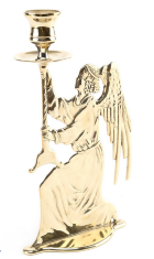 Подсвечник "Ангел" 15х25см (латунь, золото) Италия