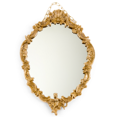 Зеркало настенное "Ракушка" h41х29см (латунь, золото) Италия
