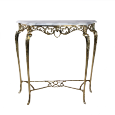 Консольный столик &quot;Алиджо&quot; h82х88х31см с мраморной столешницей (бронза, золото) Португалия