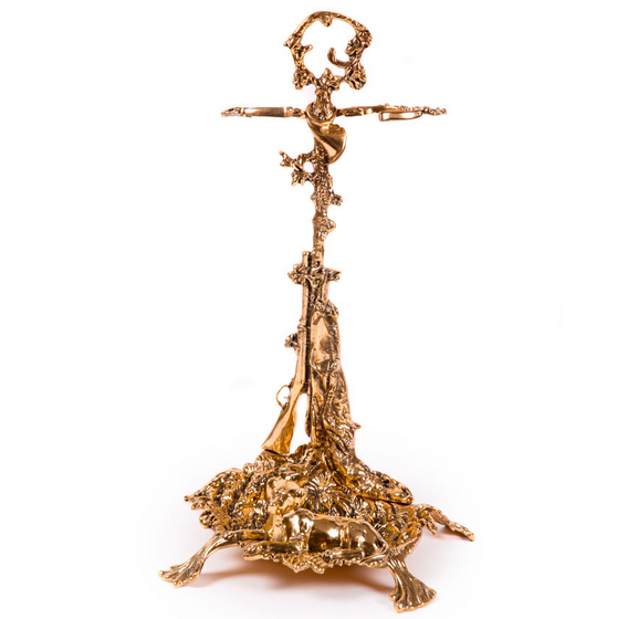 Подставка для зонтов "Охотник" h54х33х25см (бронза, золото) Испания