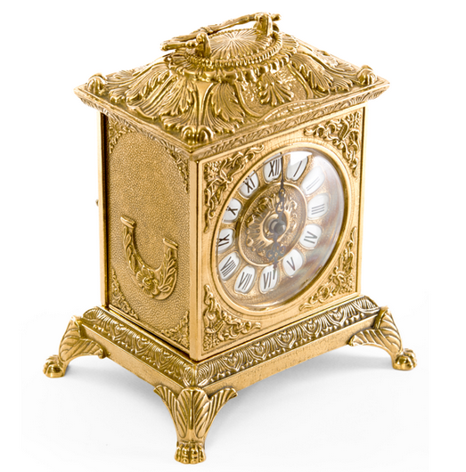 Часы каминные "Ларец" 23х18,5х14,5см (латунь, золото) Италия