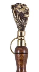 Ложка для обуви "Лев" с деревянной ручкой 56см (латунь, золото) Россия