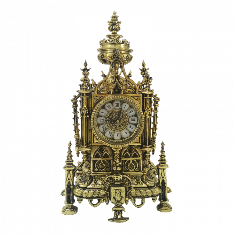Часы каминные "Нотр Дам" 43х26х12 см (бронза, золото) Португалия 