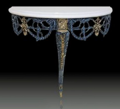 Консольный столик настенный 54х27см (бронза, золото, синяя патина) Испания