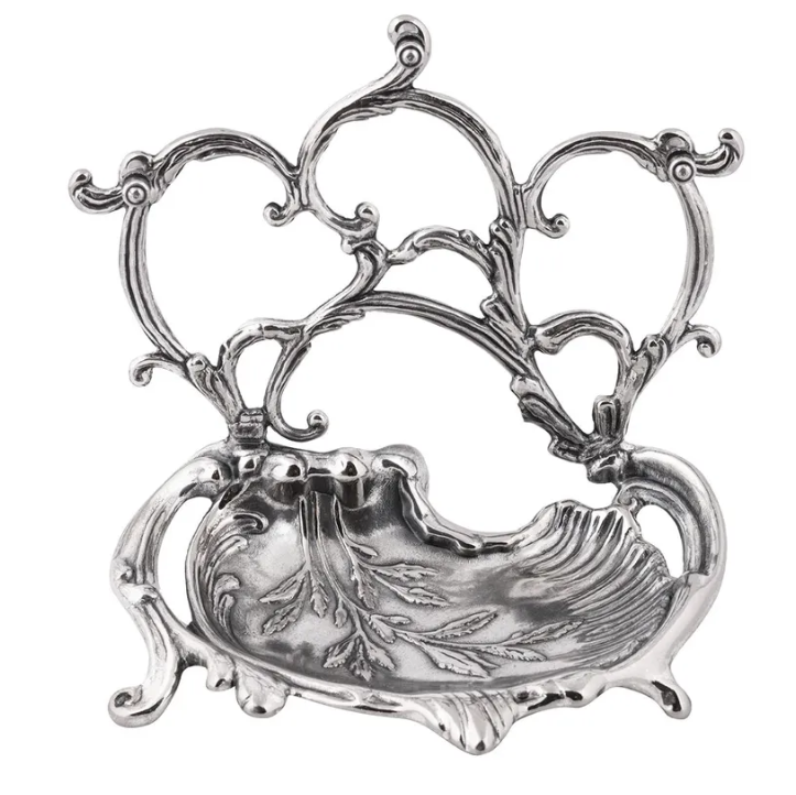 Подставка для мелочей и украшений "Чародейка" 3 крючка h14х15х12см (латунь, серебро) Италия