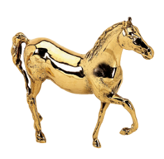 Статуэтка &quot;Лошадь&quot; 22,5х21см (латунь, золото) Италия