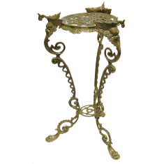 Столик декоративный "Драконы" 24х24х56см (латунь, золото) Италия Alberti Livio